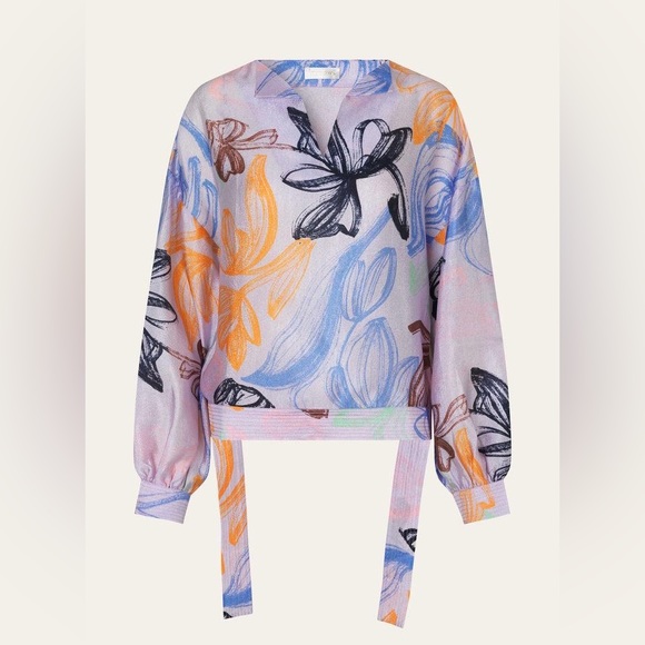 STINE GOYA Tops - Stine Goya Emmylou Floral Trapunto Hem Top XS